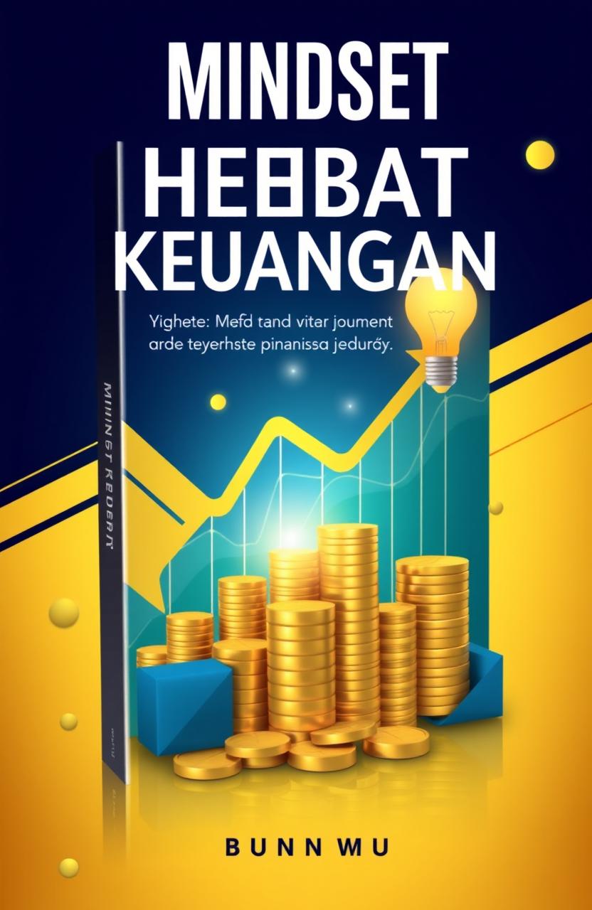 A visually striking cover image for a book titled 'Mindset Hebat Keuangan', featuring an abstract representation of financial success