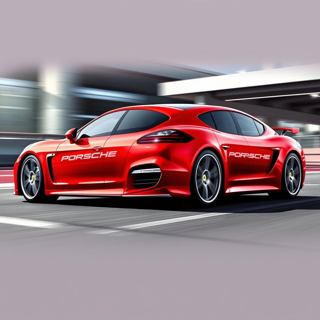 A 2010 Porsche Panamera Turbo with a vibrant red paint job that exudes sports elegance