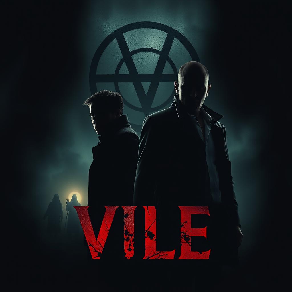 A dark and atmospheric movie poster for a thriller titled 'VILE'