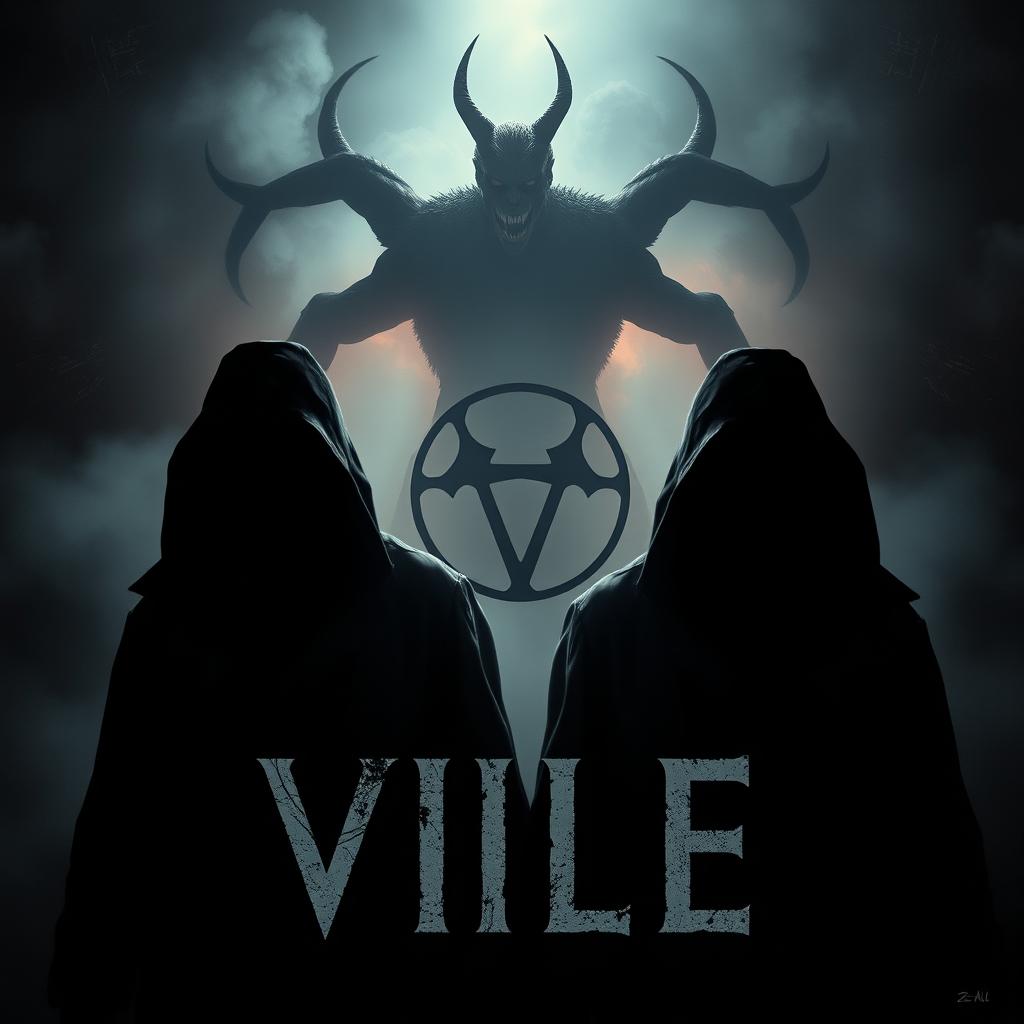 A haunting movie poster for a sci-fi horror film titled 'VILE'