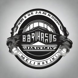 Create a classic Harley Davidson logo in a striking black and white contrast, in a vector style.