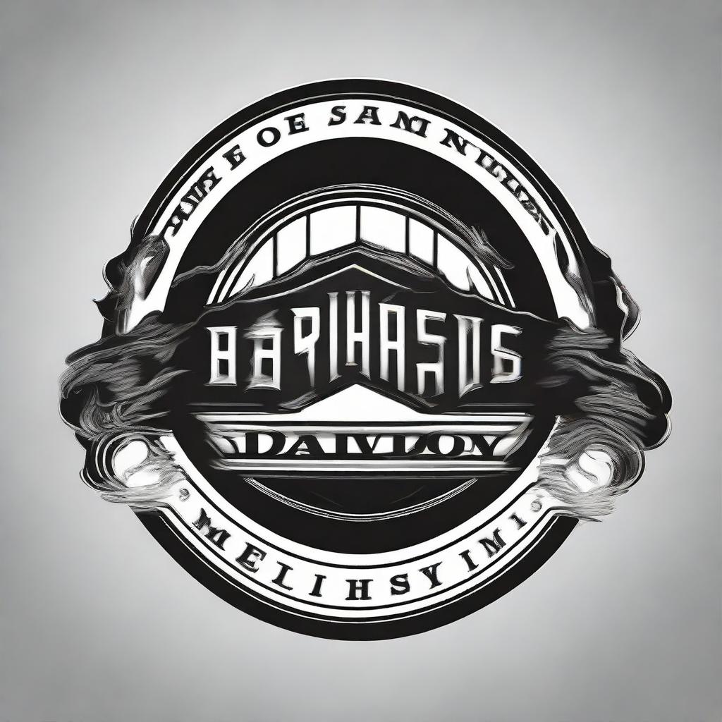 Create a classic Harley Davidson logo in a striking black and white contrast, in a vector style.
