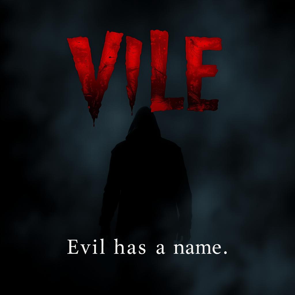 A gripping YouTube video thumbnail for a horror movie titled 'Vile'