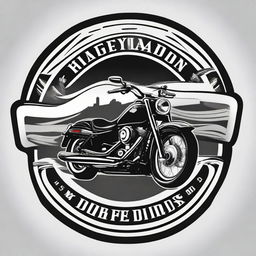 Create a classic Harley Davidson logo in a striking black and white contrast, in a vector style.