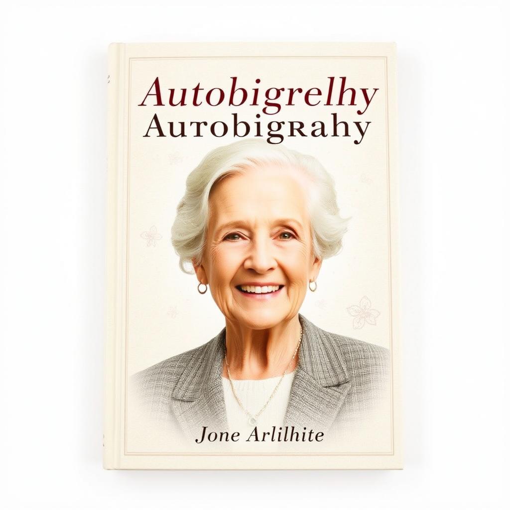 A beautiful and heartfelt book cover design for an autobiography from an 80-year-old author