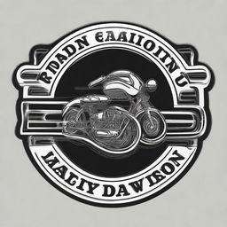 Generate a classic Harley Davidson logo as a detailed, vectorized illustration designed for laser cutting.