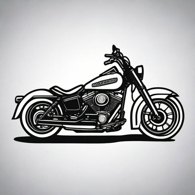 Generate a classic Harley Davidson logo as a detailed, vectorized illustration designed for laser cutting.