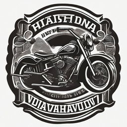 Generate a classic Harley Davidson logo as a detailed, vectorized illustration designed for laser cutting.