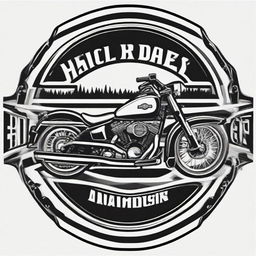 Generate a classic Harley Davidson logo as a detailed, vectorized illustration designed for laser cutting.