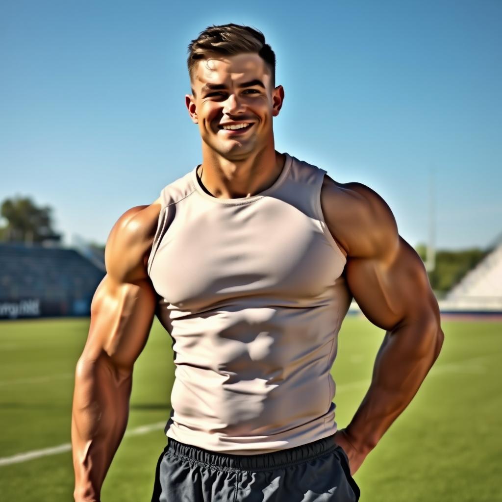 Dynamic Muscular Jock: Empowering Confidence in Action