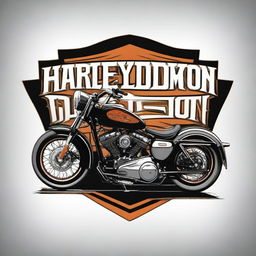 Generate a detailed and authentic representation of the classic Harley Davidson logo.