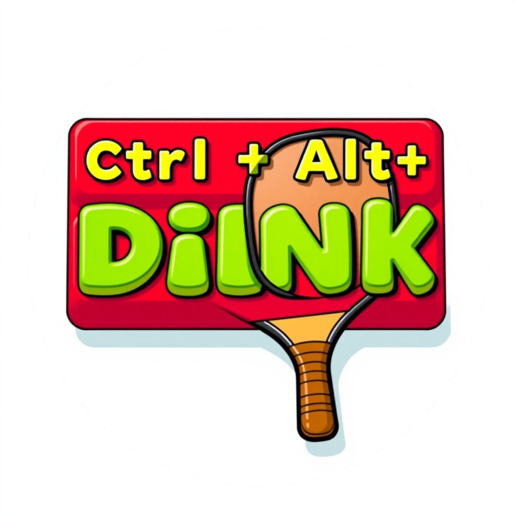 A round image featuring the text 'Ctrl+Alt+Dink' designed in a playful key caps style