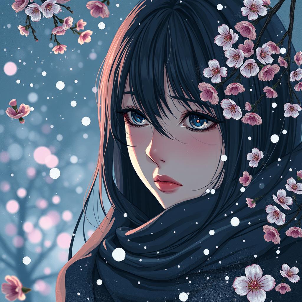An ultra-high resolution illustration featuring a solo figure immersed in solitude and sadness, with clear, expressive eyes that reveal deep emotions