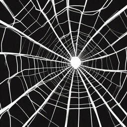 A high contrast, black and white vector-style illustration of coronary arteries forming a spider web on a white background. Ensure a simple, flat design and line art style without use of any colors.