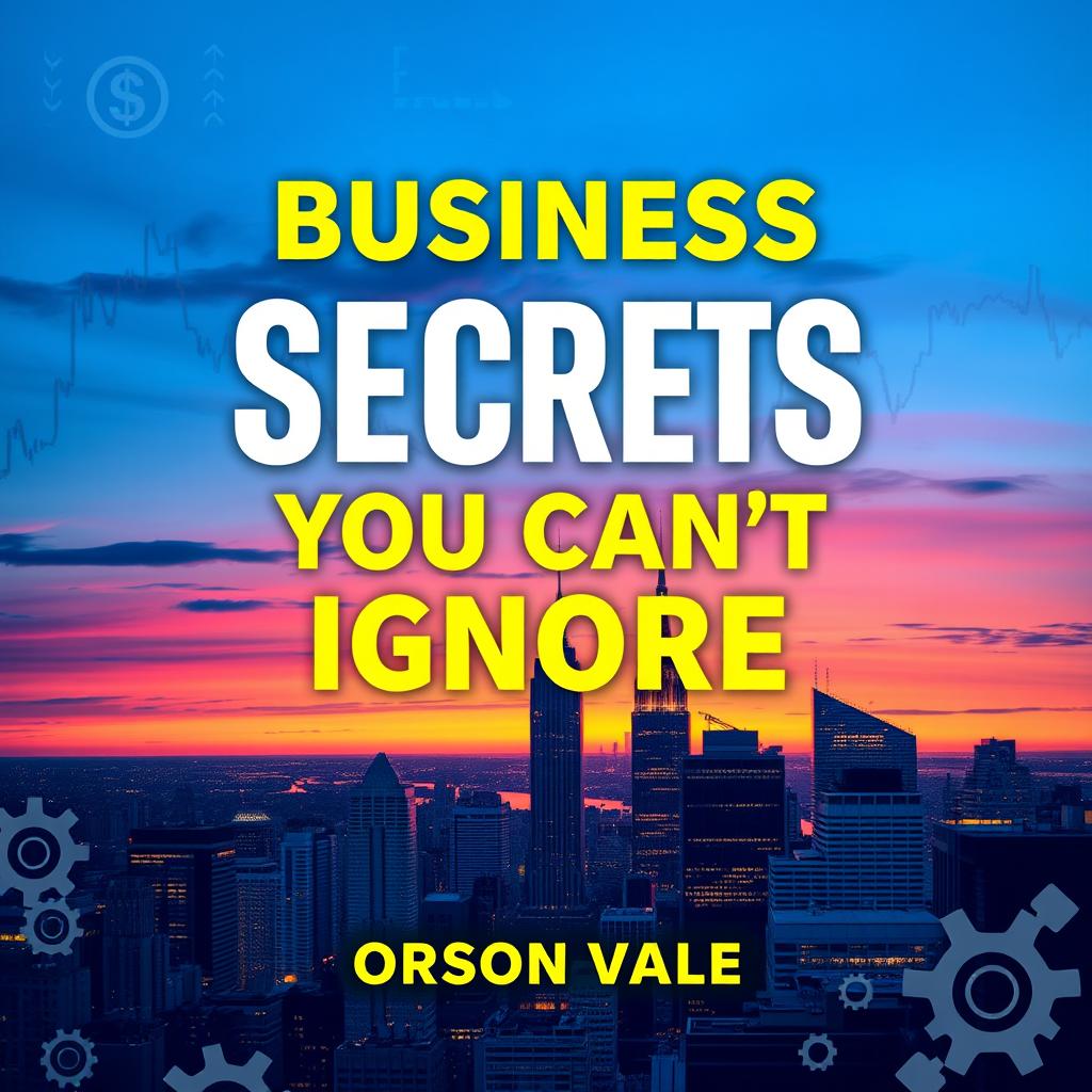 A flat cover design featuring a realistic city skyline during dusk, symbolizing business and opportunity