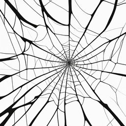 A high contrast, black and white vector-style illustration of coronary arteries forming a spider web on a white background. Ensure a simple, flat design and line art style without use of any colors.