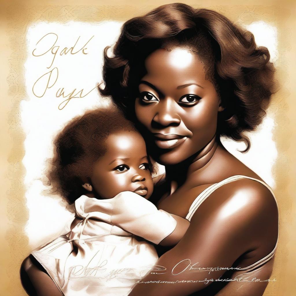 This highest quality digital art poster features a close-up portrait of Aibileen Clark, a young African American woman played by Viola Davis, holding a white baby and looking directly at the viewer