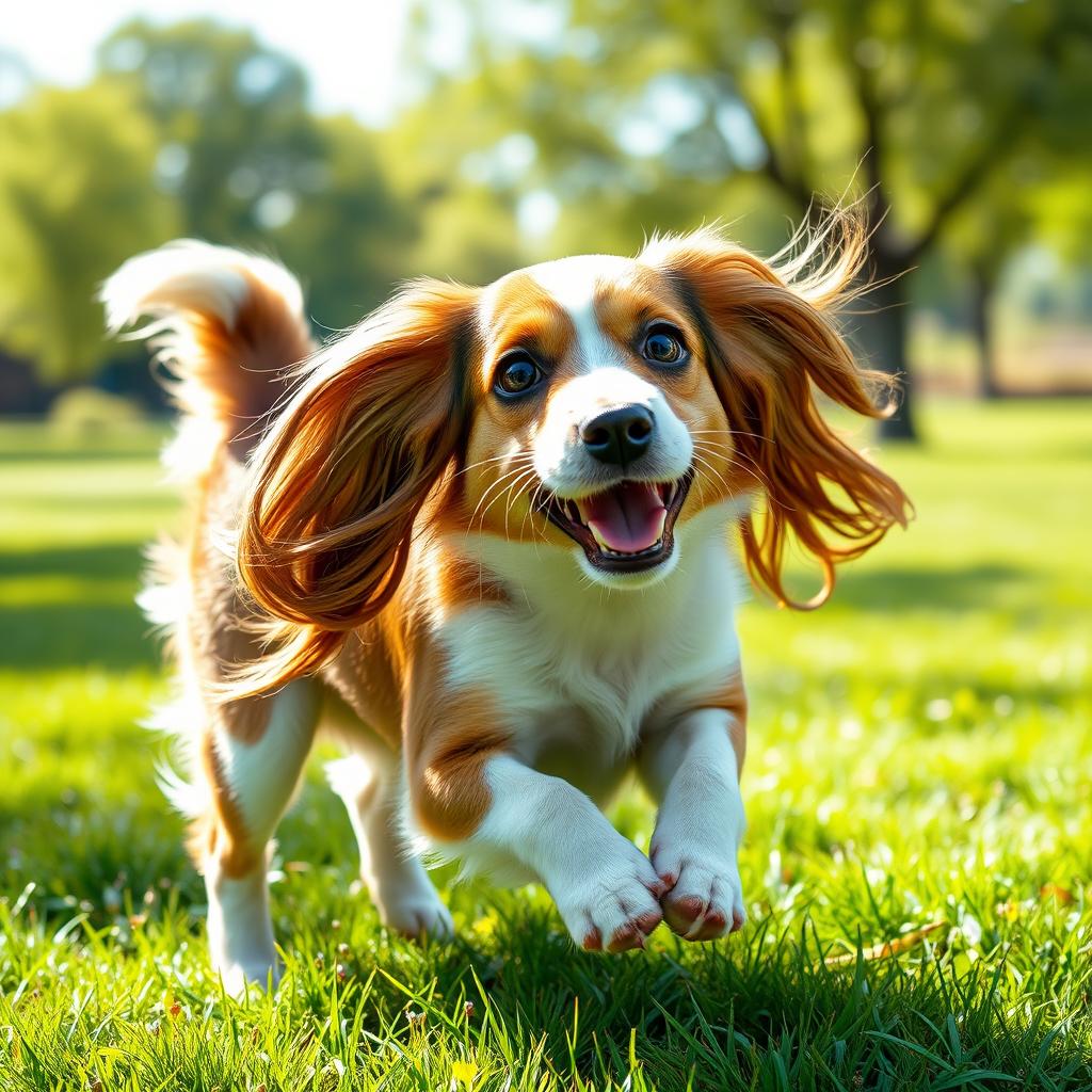 Playful Dog in Sunny Park - AI Generated Image