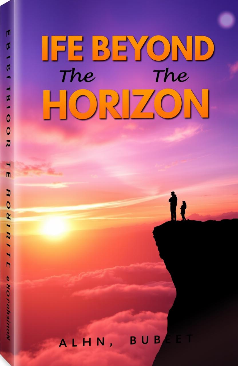 An imaginative book cover design for an autobiography titled 'Life Beyond the Horizon'