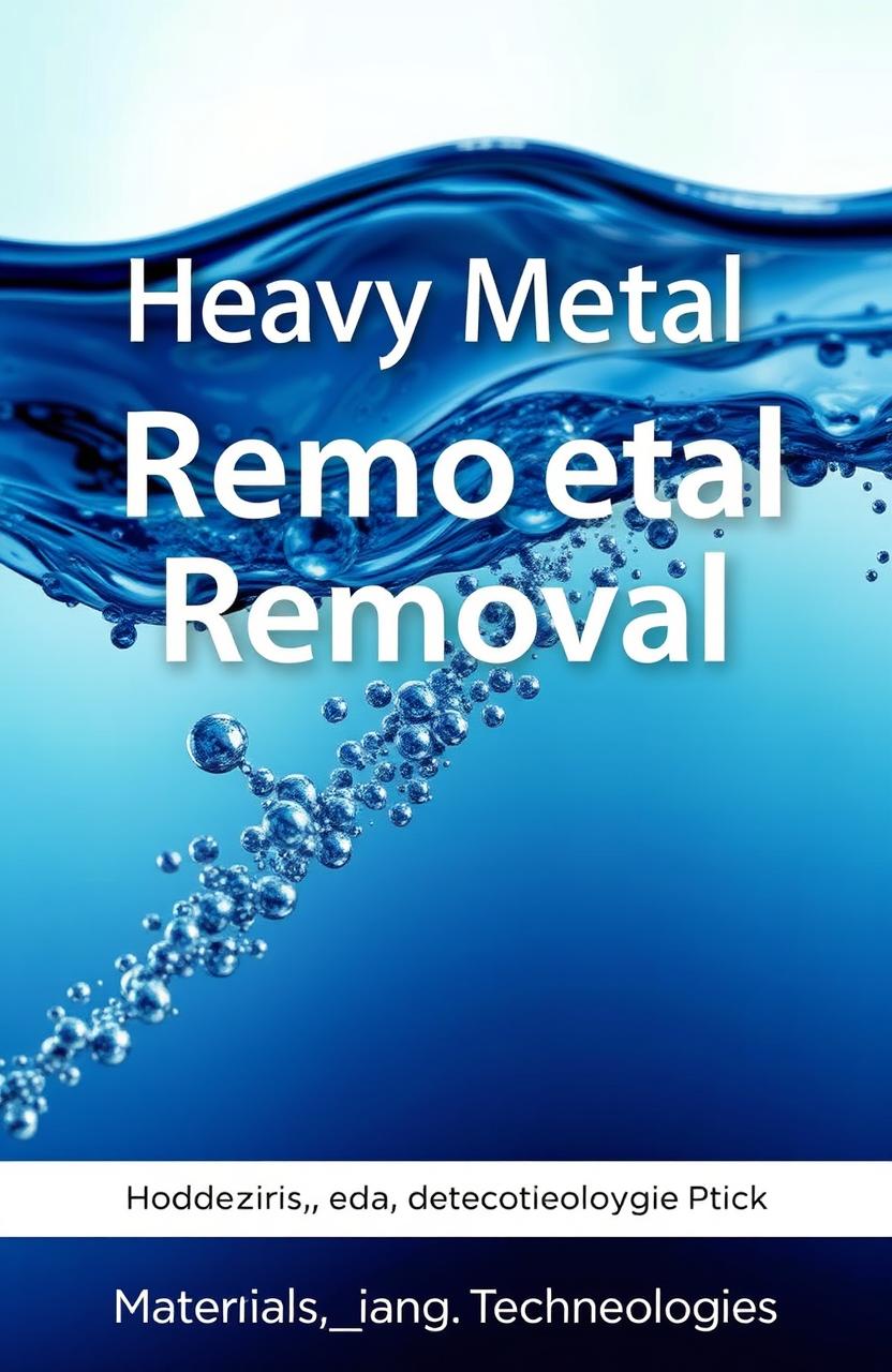 A visually striking cover image for a book titled 'Heavy Metal Removal From Water: Materials and Technologies'