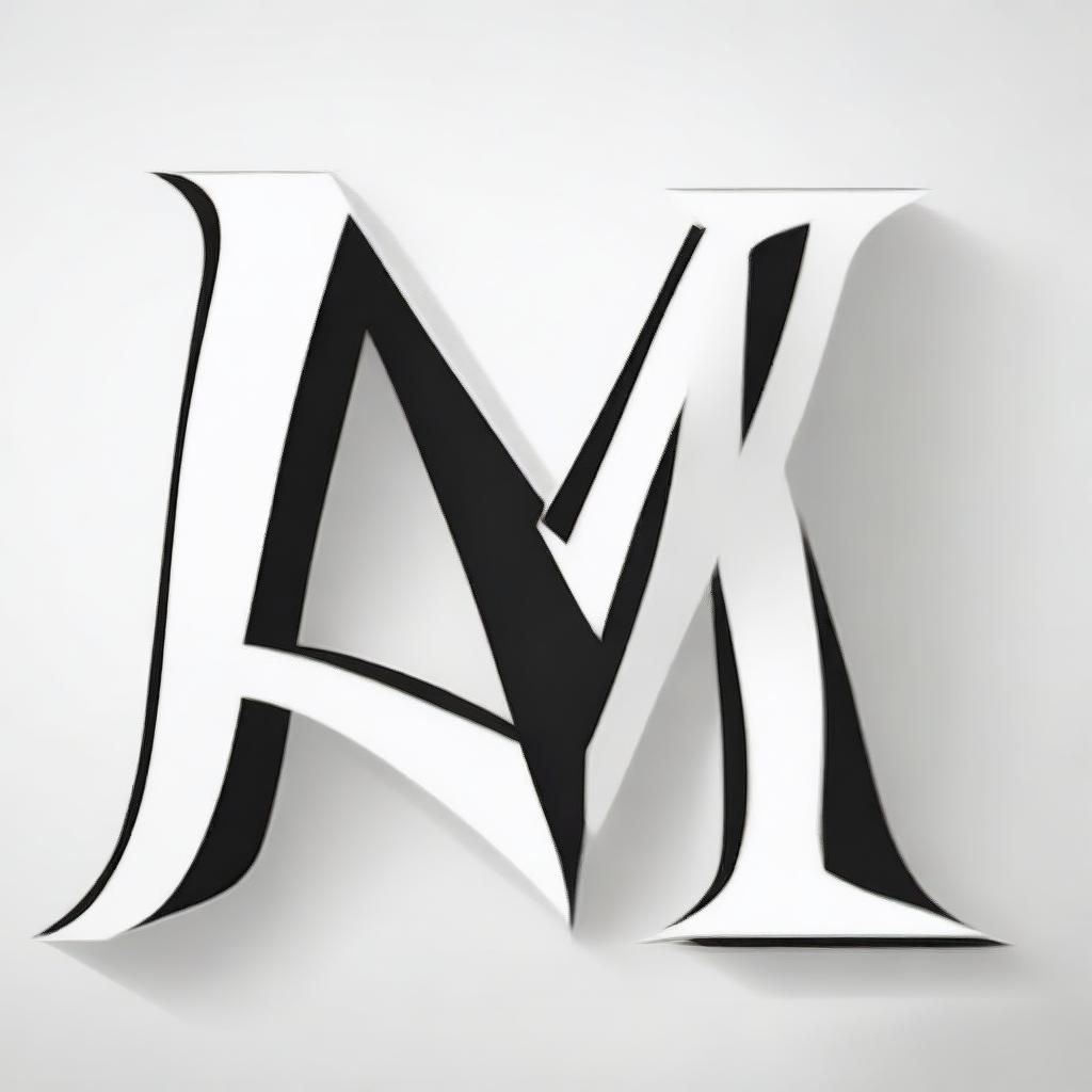 A high contrast, black and white vector-style illustration of the letters 'A' and 'Z' overlapping in script font style on a white background. Use a simple, flat design and line art style without use of any colors.