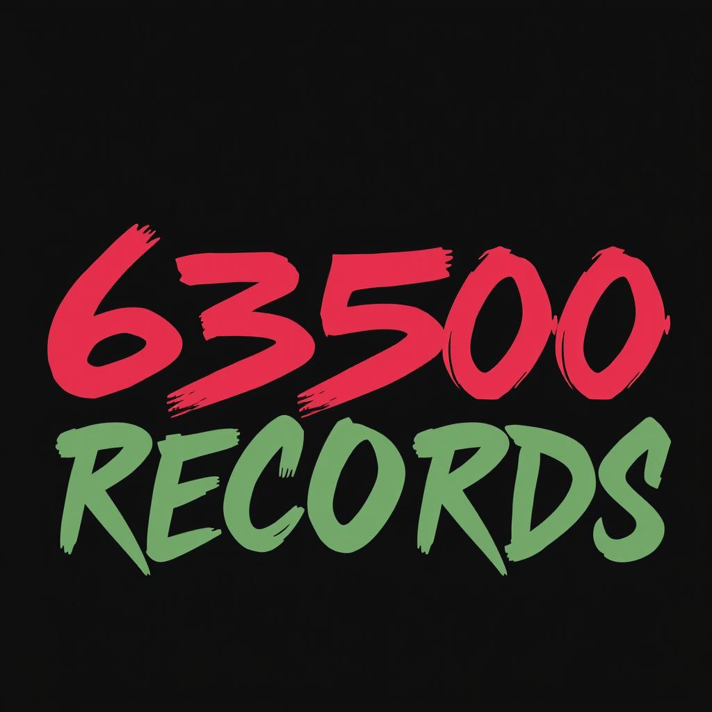 A black background featuring the text '63500 RECORDS' in graffiti-style lettering, painted in a vibrant, eye-catching graphite color