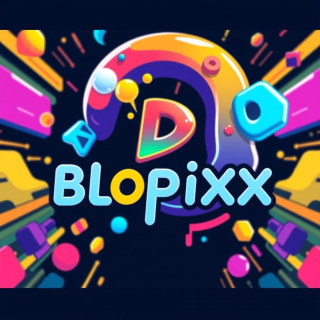 A creative and eye-catching profile picture designed for a YouTube channel featuring the name 'Blopixx' or an interesting letter 'B'