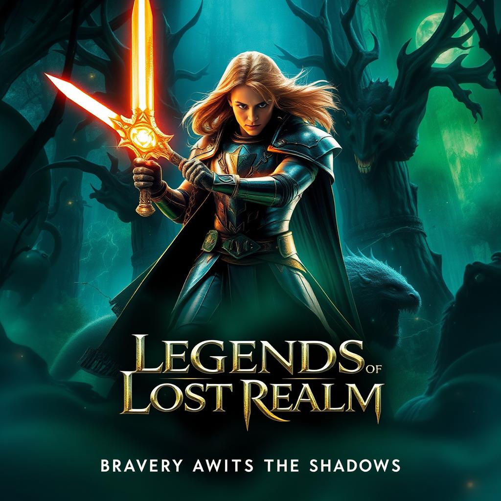 A visually striking and cinematic movie poster featuring an epic fantasy theme