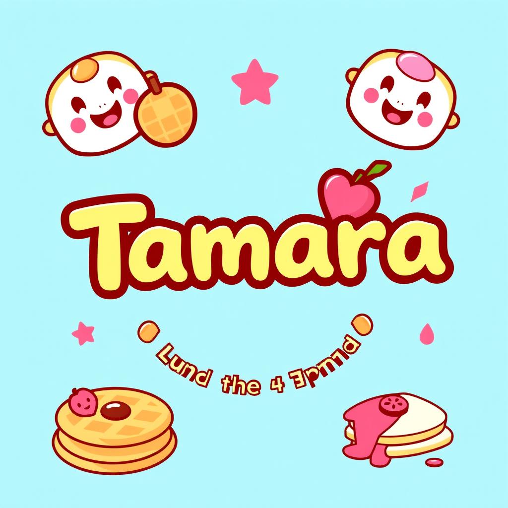 A colorful and playful logo design for a pancake and waffle shop called 'Tamara'