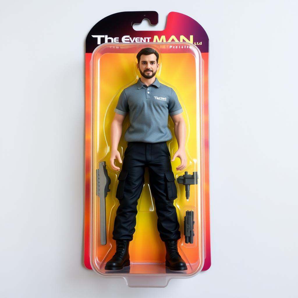 An action figure designed based on a person, shown inside original blister packaging
