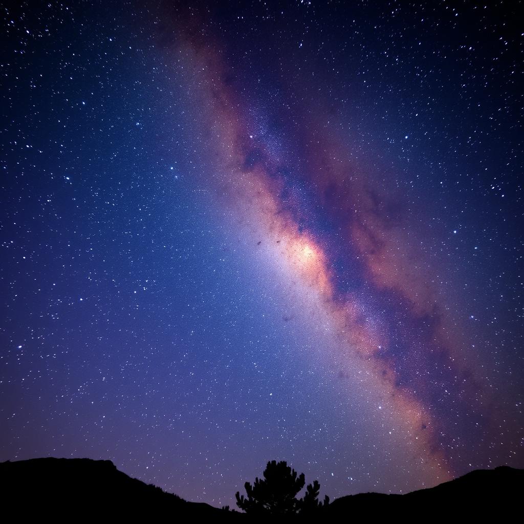 A breathtaking starry night sky featuring a stunning view of the Milky Way galaxy