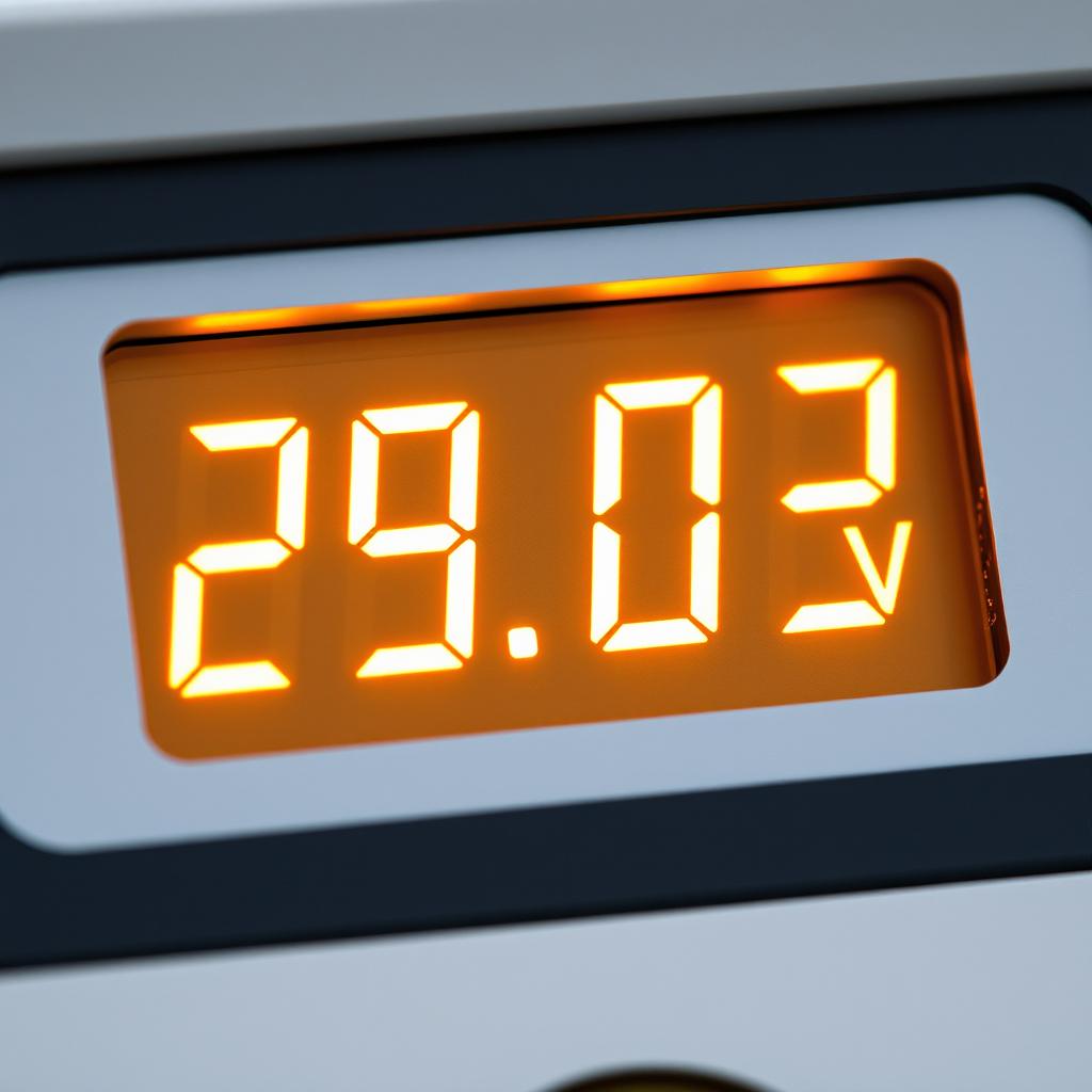 A close-up shot of an electronic meter display showing the measurement 29