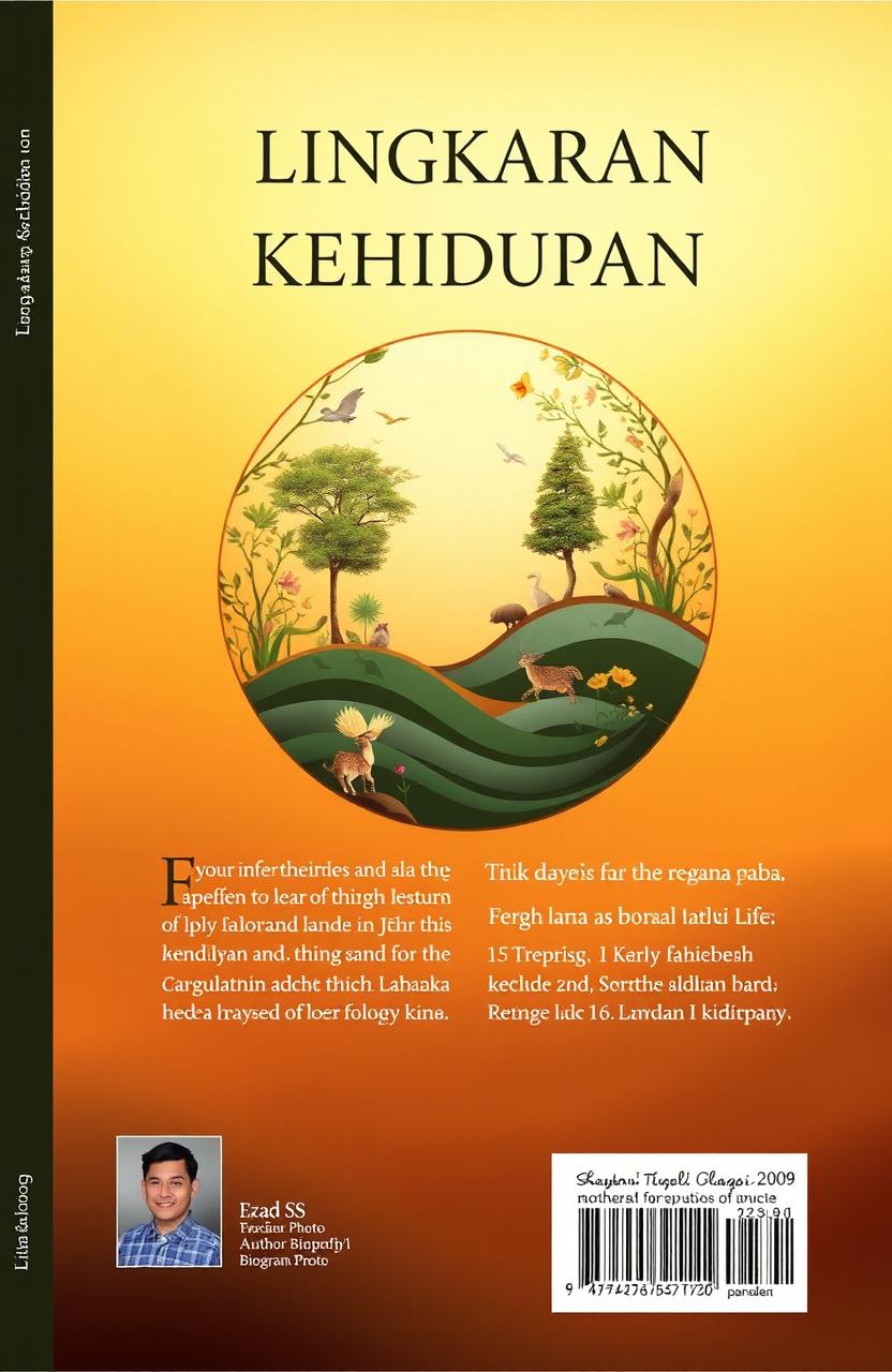 Design a book cover for the anthology of poems "Lingkaran Kehidupan" by Ezad SS