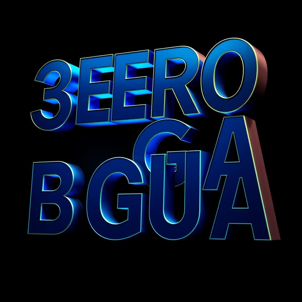 The phrase "3ERO BGU A" artistically styled, featuring bold typography with a modern, eye-catching design