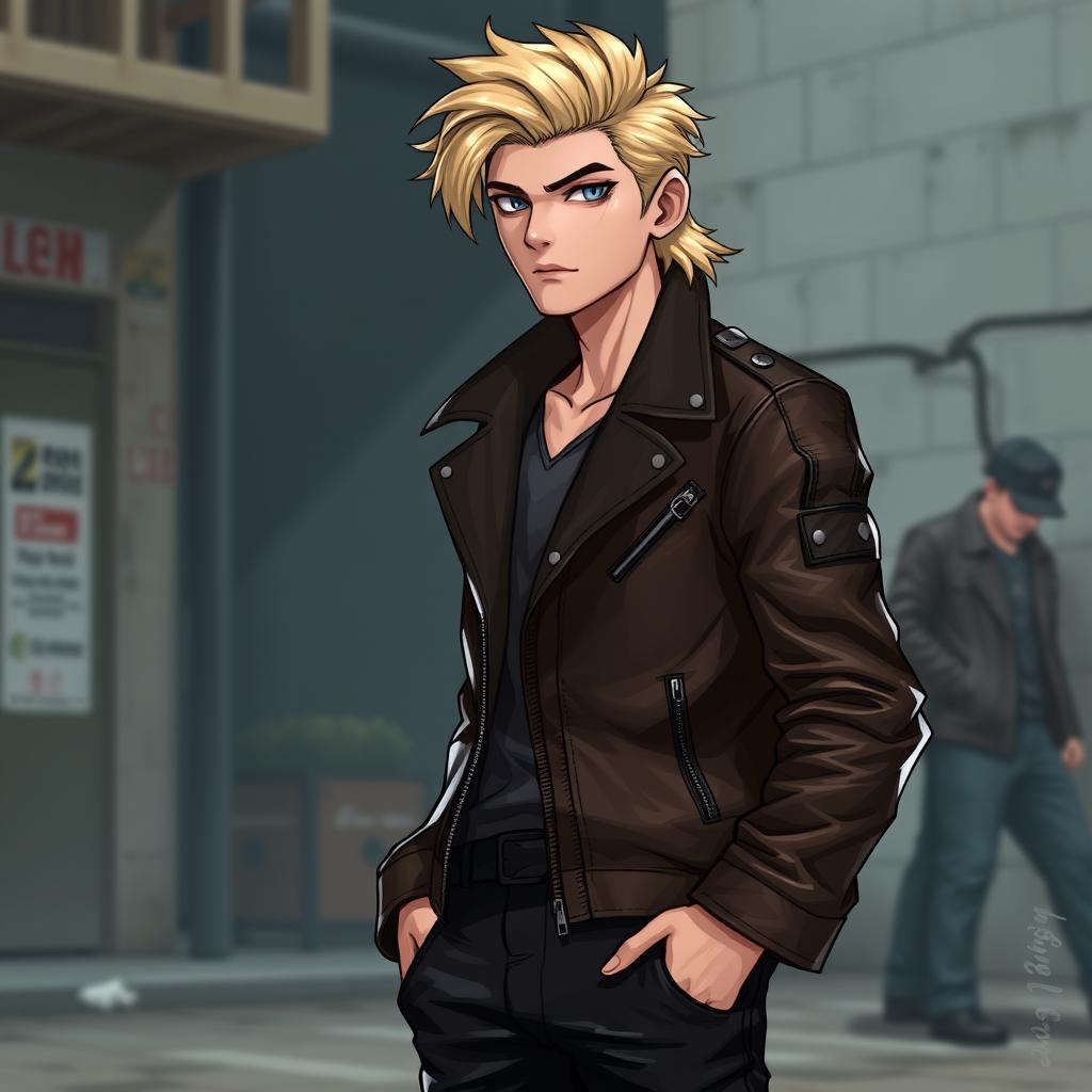 A male character named Nikolajs, 17 years old, depicted in full-body