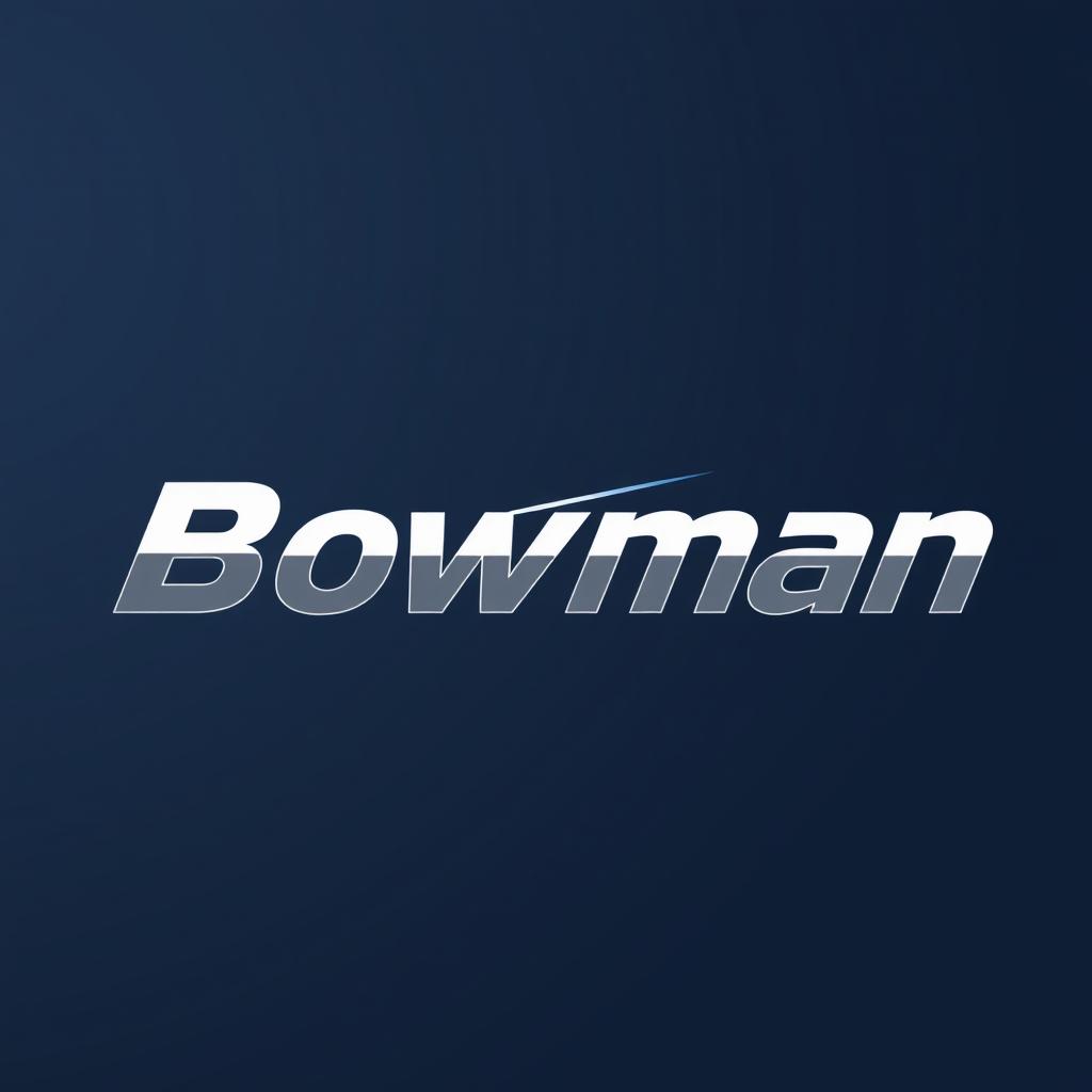 A sleek and modern logo design for a brand named 'Bowman'