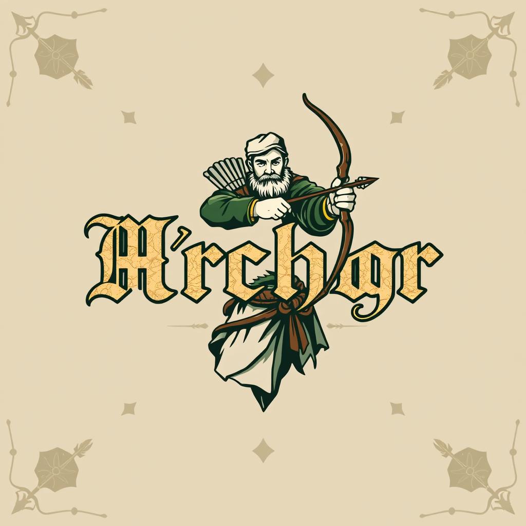 A visually striking logo design for a brand named 'Middleage Archer'