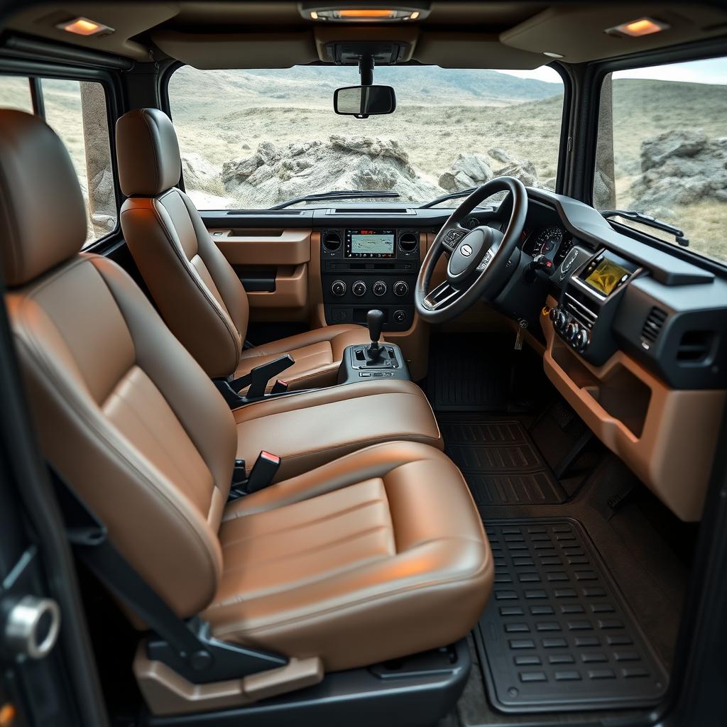 Explore the Rugged Elegance of the Land Rover Defender Interior