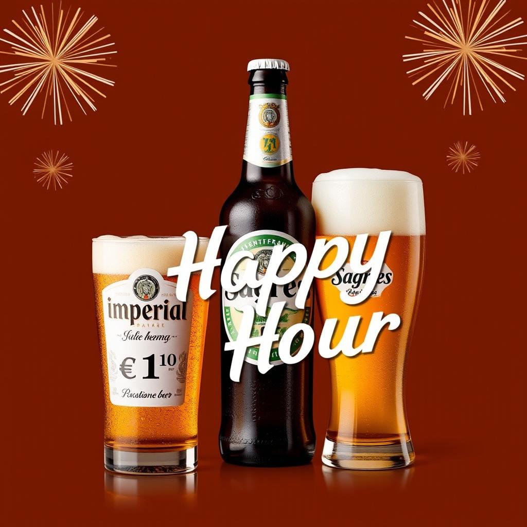 An image featuring a glass of imperial beer prominently displayed alongside a medium beer from Sagres