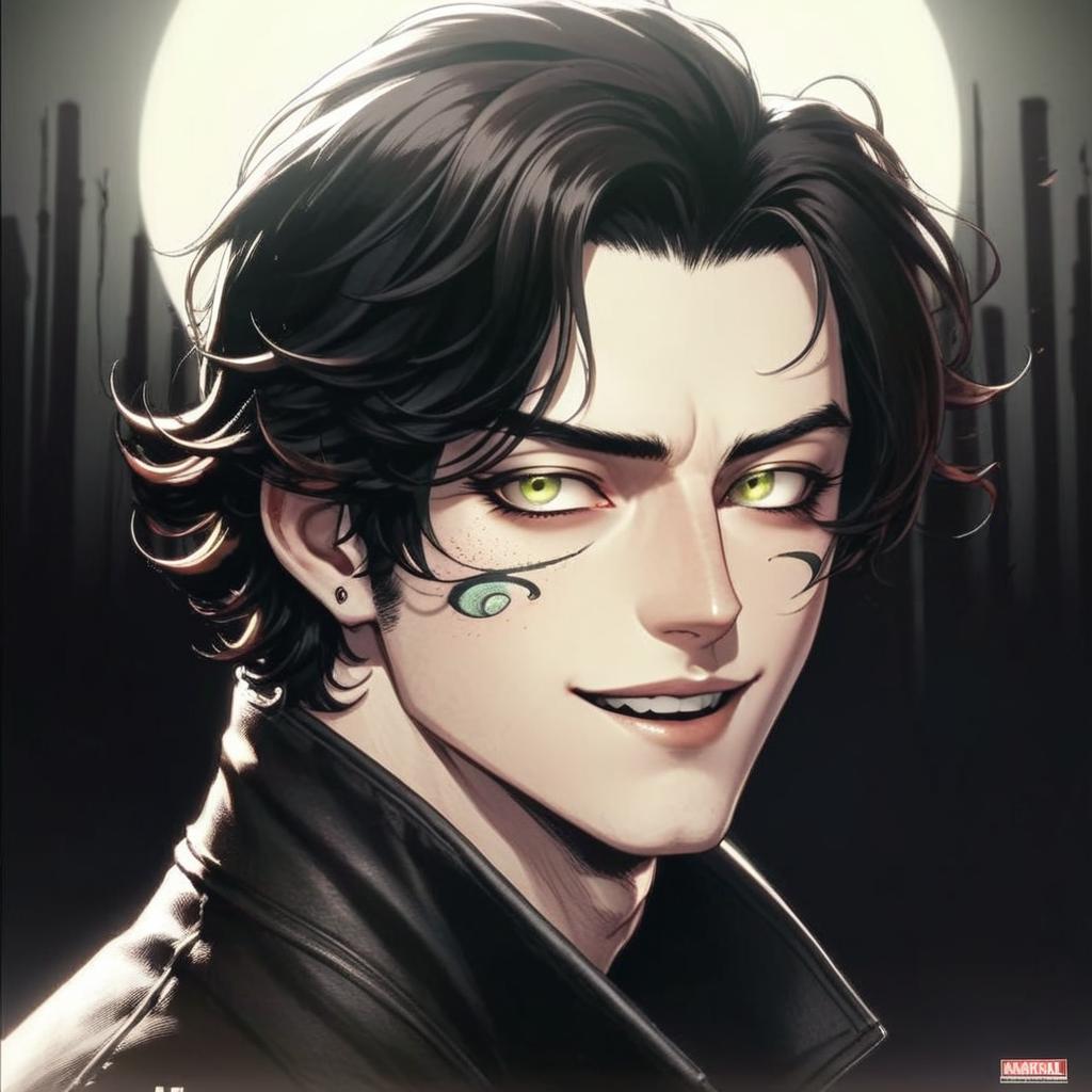 Suave Vampire Character Design with Intricate Tattoos and Allure