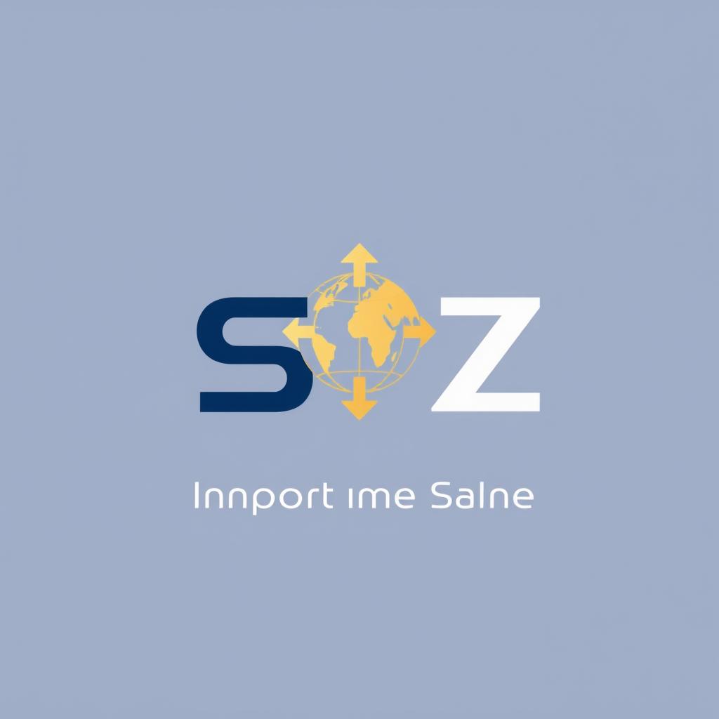 A minimalist logo design for a company named 'SZ' specializing in import, export, and trade