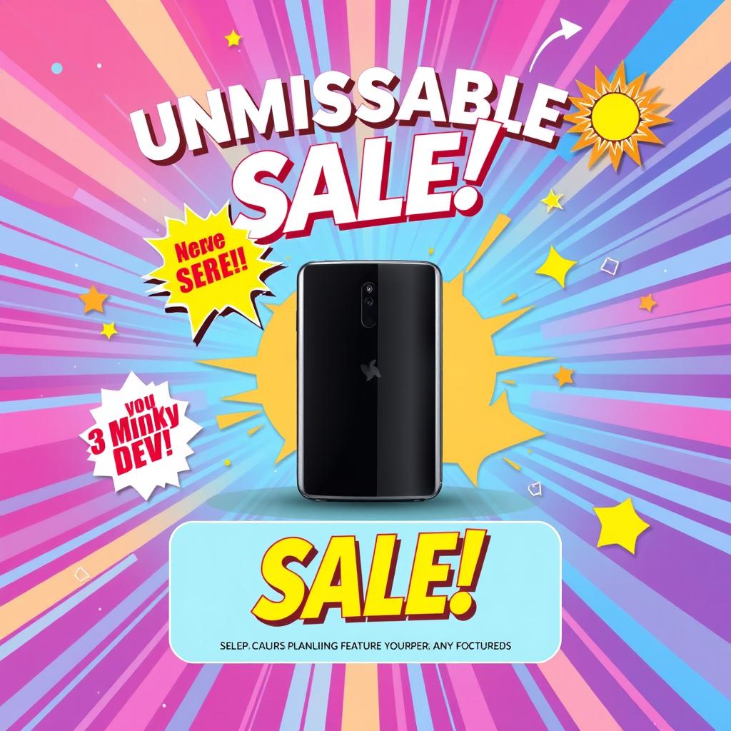 An engaging advertisement poster for a product sale