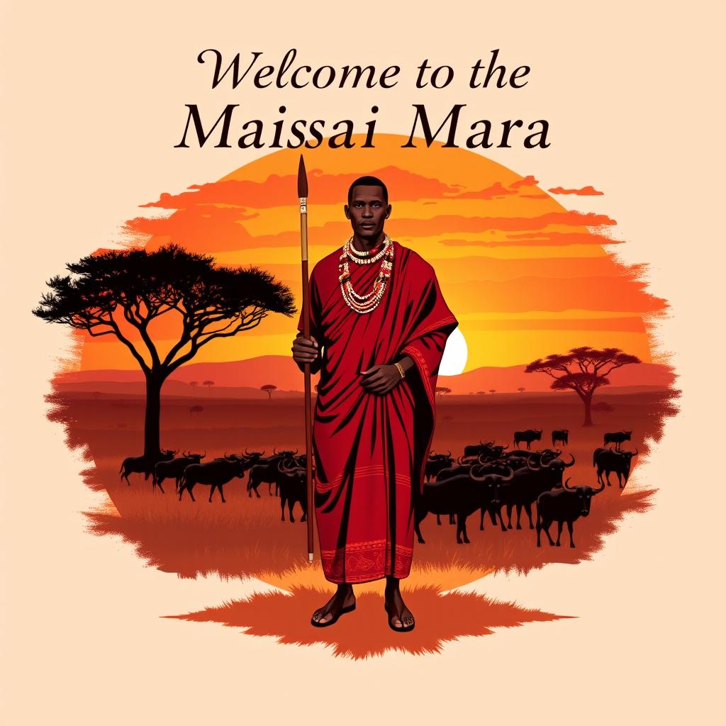 A welcoming cover design featuring a Maasai Mara safari theme, showcasing a stunning panorama of the African savannah