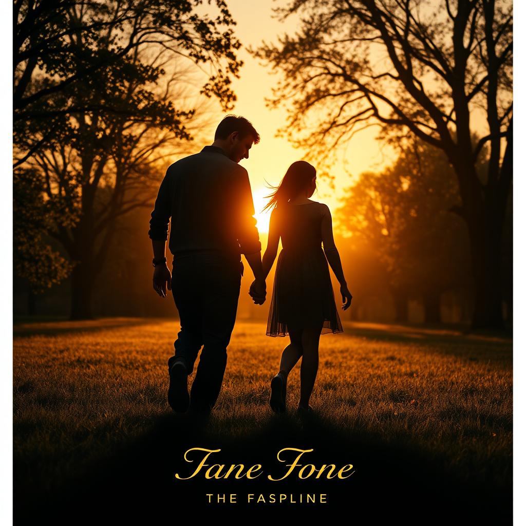 A movie poster featuring a silhouette of a father and his 11-year-old daughter walking together in a park during the late afternoon