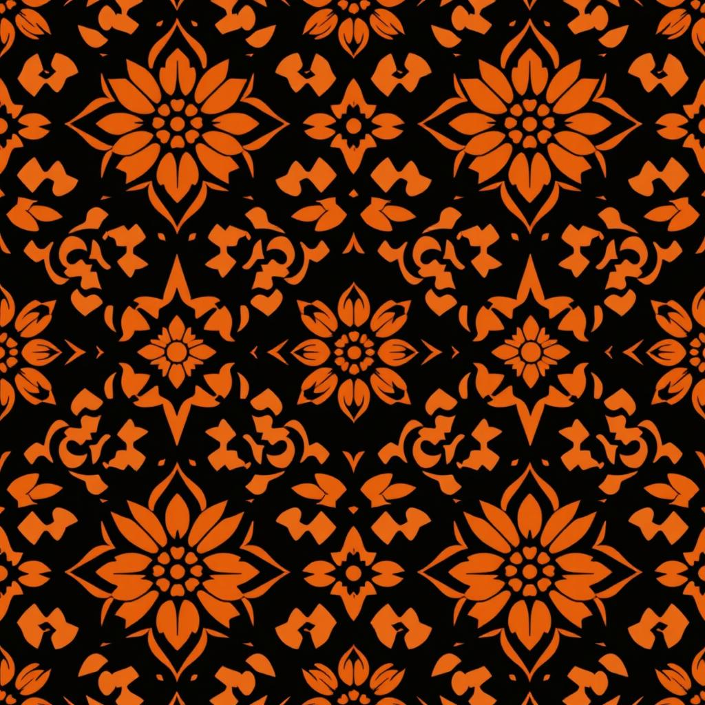 An intricate and detailed pattern design featuring a combination of geometric shapes and floral motifs