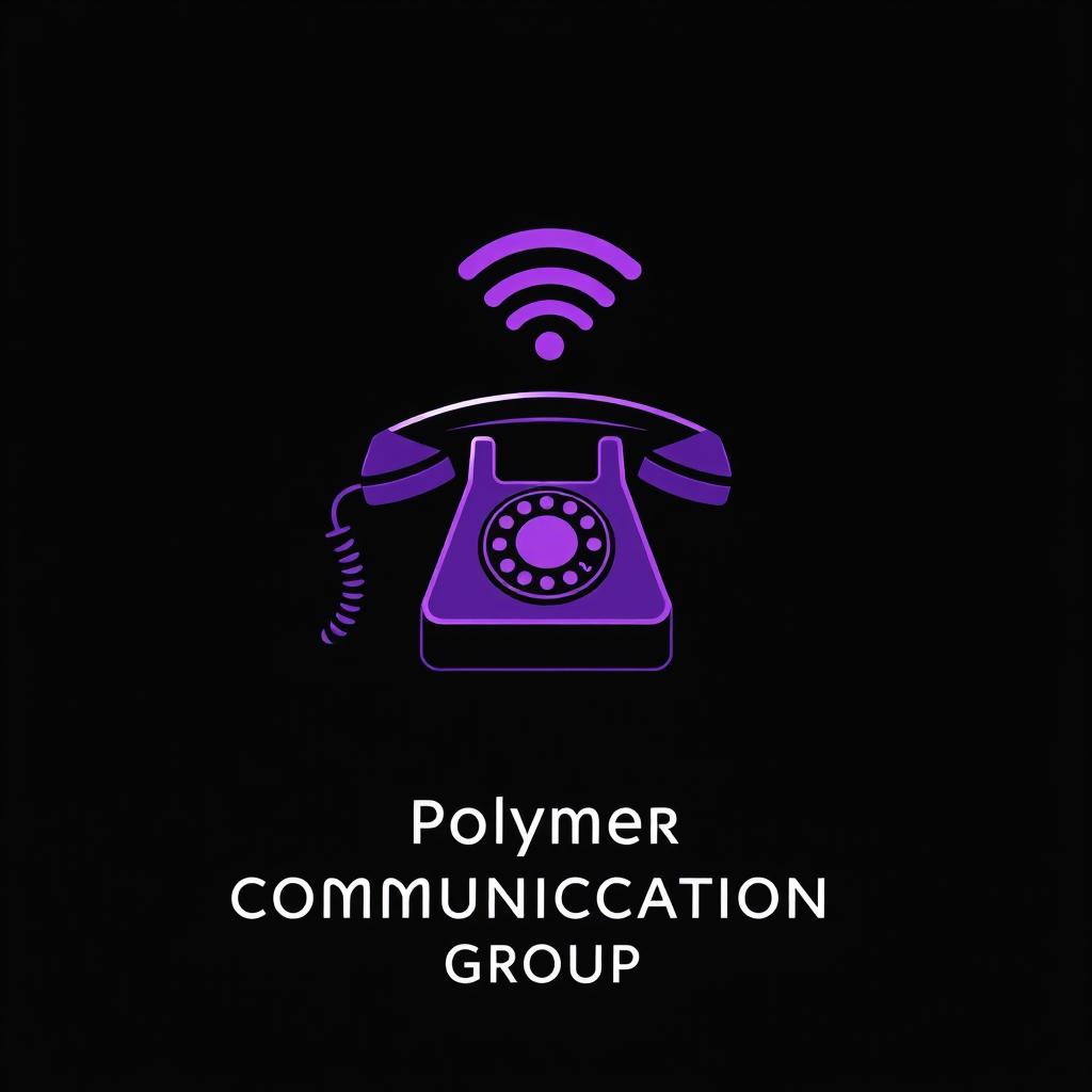 A sophisticated logo design for a Polymer communication group that creatively incorporates a vintage telephone, signal bars, and a WiFi symbol