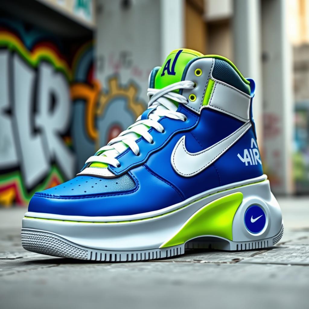 A unique sneaker design inspired by Nike Air Force but distinctly different