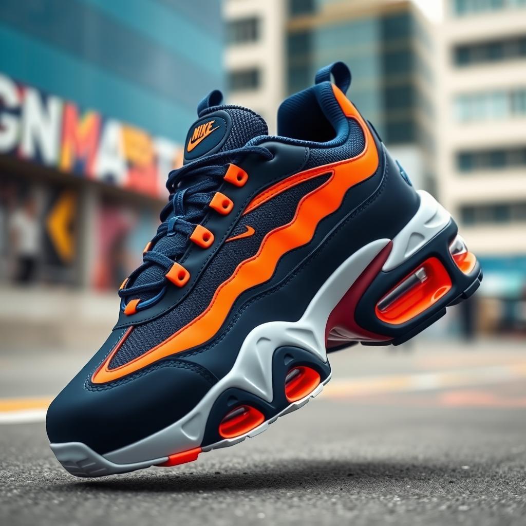 A sneaker design that mimics the iconic look of the Nike TN 3 shoe, but incorporates a unique 'GM' logo and excludes any Nike branding