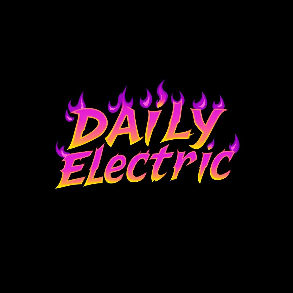 A design featuring the text 'Daily Electric' styled in a fiery, edgy font similar to the original 'STAY EFFORT' design