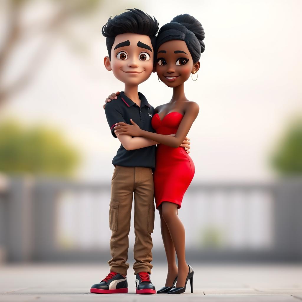 A 3D animated scene featuring a couple
